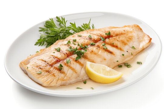 Dory fish steak seafood plate meat.