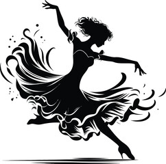 silhouette of a dancing girl