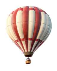 Fototapeta premium Colorful hot air balloon on a white isolated background, perfect for travel and adventure themes.