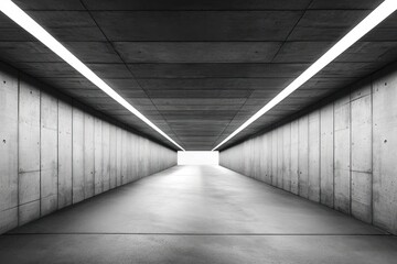 Black and white modern architect tunnel black infrastructure.