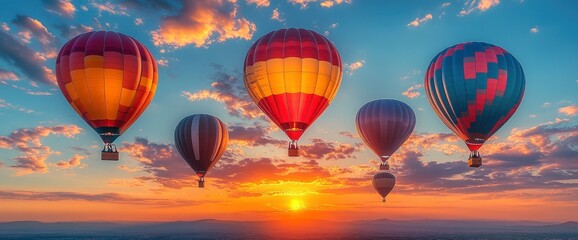Obraz premium Colorful Hot Air Balloons