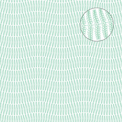 Decorative wavy vector guilloche background grid with a pattern of branches with leaves