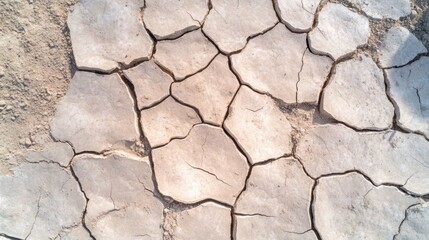 Fototapeta premium Cracked Arid Landscape with Weathered Geology Texture