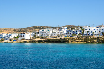 Fototapeta premium View of white houses of Ano Koufonisi island, Koufonissia, Small Cyclades, Greece