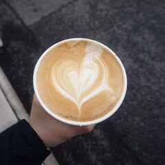 a cup of coffee with a white background. hot coffee in the cup.