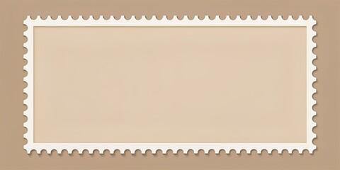Blank White Postage Stamp with Brown Background, stamp, mail, label, frame