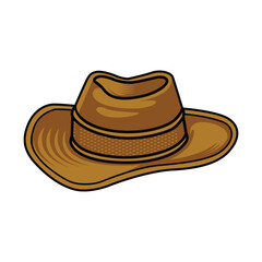 Vector illustration of adventurer hat, mountain hat, cowboy hat, expedition hat - Back to nature