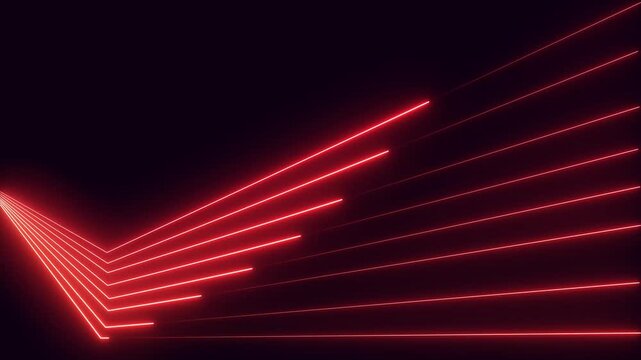 neon background of bright lines glowing in the dark. Modern futuristic technology concept.