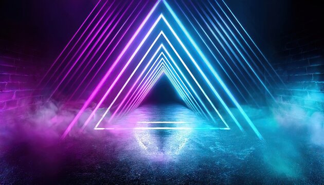 Neon Triangles in a Smoky Atmosphere  - Powered by Adobe