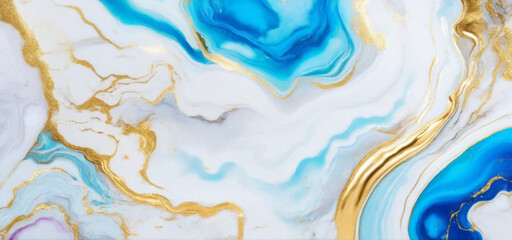 Luxurious marble wallpaper background. Luxury marble texture with gold glitter and blue tone. Indigo ocean blue marbling with natural luxury style swirls of marble and gold powder geode pattern.