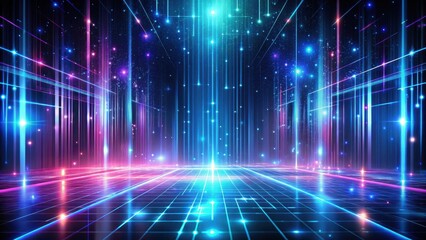 Fototapeta premium Abstract digital lines with glowing light effects on background