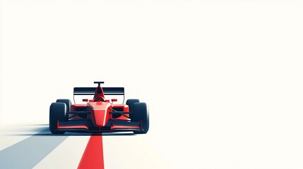 Naklejka premium red race car on a minimalist background