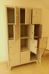 View of a metal storage cabinet