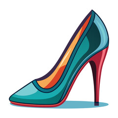 colorful fashion High-heel vector silhouette 