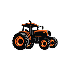 Farm tractor logo design. tractor logo for farming. farm tractor logo design template