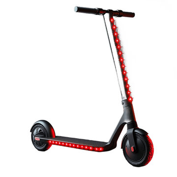 recommend clip art: Electric scooter with red and black color scheme on transparent background