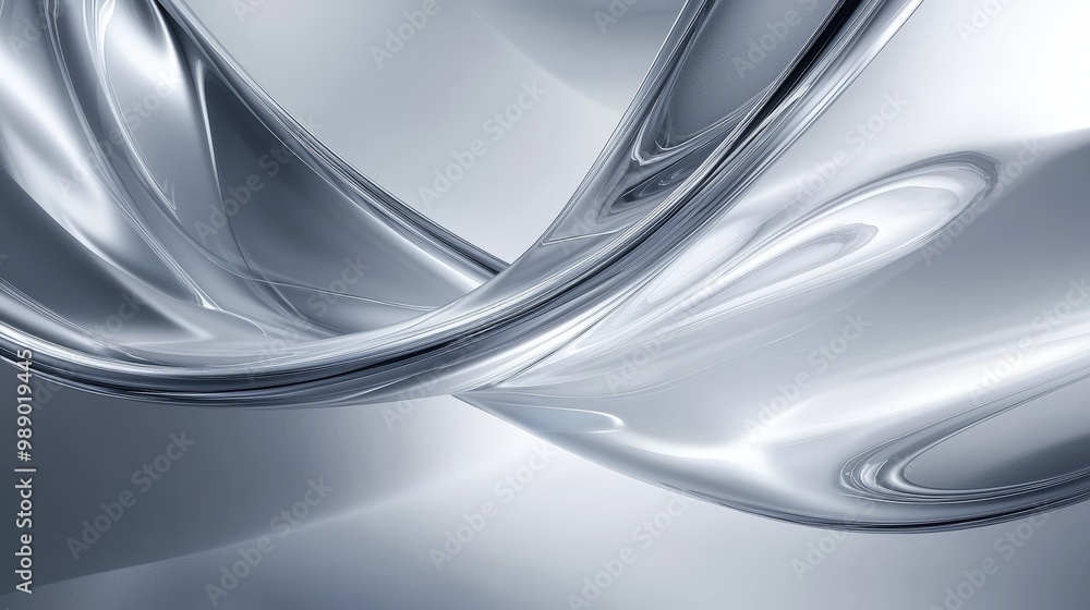 Poster minimalist modern abstract background in silver and gray with smooth gradient waves