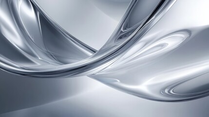 Minimalist Modern Abstract Background in Silver and Gray with Smooth Gradient Waves