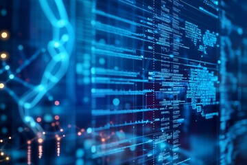 Futuristic data network illustration with blue hues.