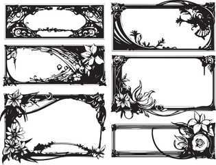 Set frames. Hand drawn vector illustration