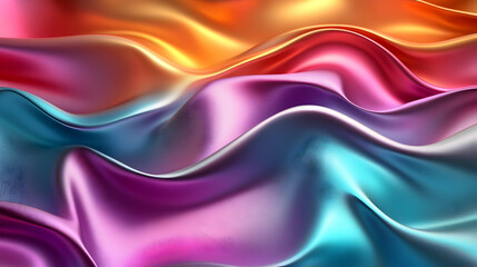 Abstract Colorful Silk Waves with Vibrant Colors