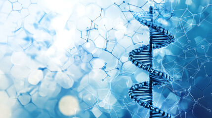 Futuristic healthcare card celebrating AI in clinical trials featuring a clean design with a large blank space on the lower right accented by abstract trial data patterns