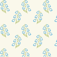 Cute pattern of delicate flowers vaselka hand-drawn