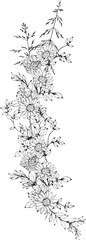 Fototapeta premium Hand drawn floral arrangements