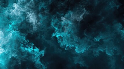 Abstract Dark. Fantasy Night Sky with Blue and Green Shiny Haze Texture