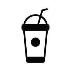 Cool coffee icon, ideal for chilled beverages and trendy caf�s