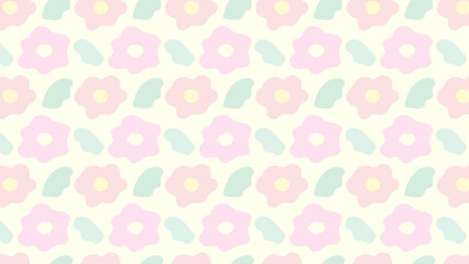 お花のシンプルなパターンイエロー壁紙⭐︎