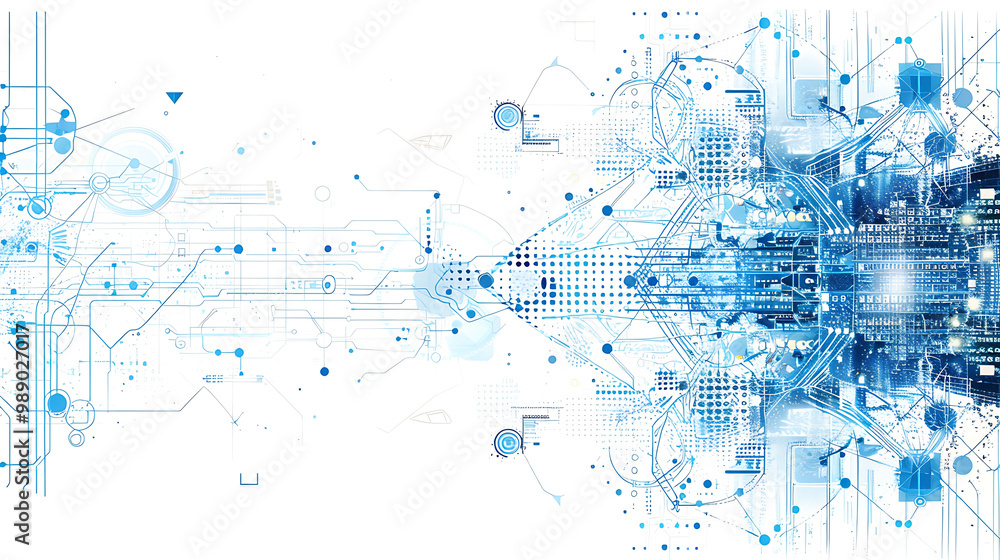 Poster futuristic healthcare card highlighting role of big data in personalized healthcare featuring a clea