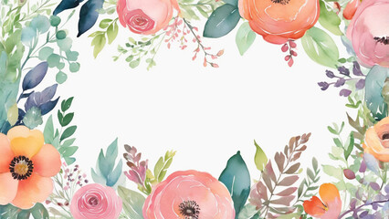 Elegant Watercolor Floral Border Design