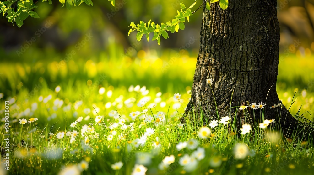 Wall mural tree_background_flower_full_hd_blur_background