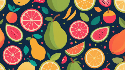 Vibrant Harmony- A Minimalist Fruit Collage
