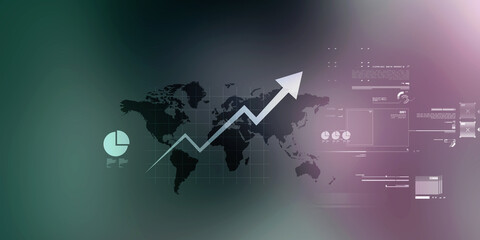 2d illustration Stock market online business concept. business Graph 