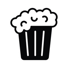 Classic popcorn icon, ideal for snacks and movie themes