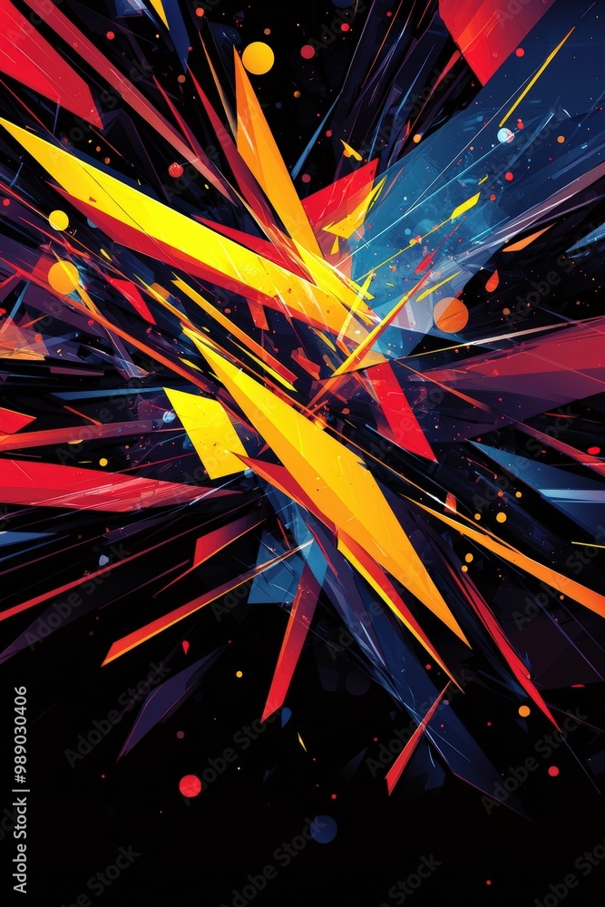 Aufkleber vibrant abstract background with angular shapes in bold colors for dynamic sports advertisement