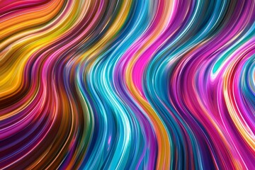 Obraz premium Colorful vibrant wavy lines for background, light colorful, fun colors 