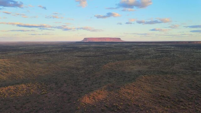 Aerial view of Mount Conner located in the southwest corner of the Northern Territory of Australia