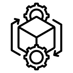 Product management icon with line style