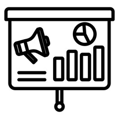 Presentation icon with line style