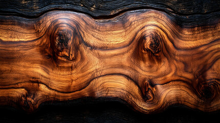 Fototapeta premium Wavy Brown and Black Wood Grain Texture Background