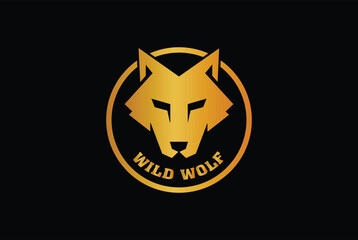 Royal wild wolf logo design vector