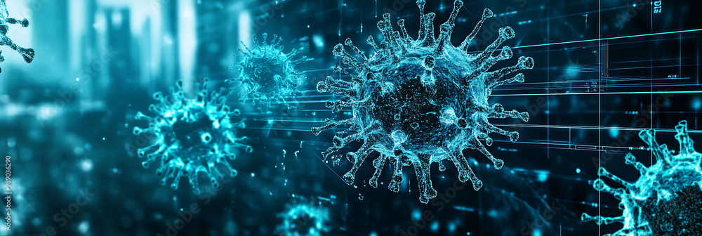 Poster healthcare card focused on the role of ai in managing global pandemics featuring a sleek layout with