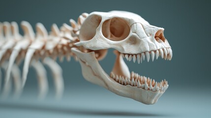 Naklejka premium Cat Skeleton Model on Neutral Background