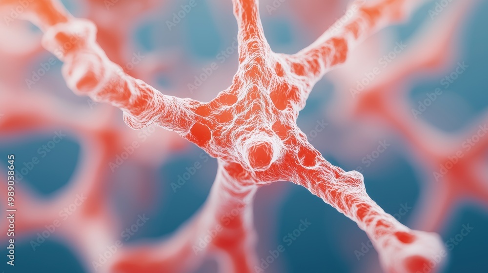 Poster intricate neuron network with abstract background