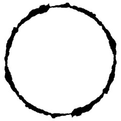 Round torn edge circle frame isolated