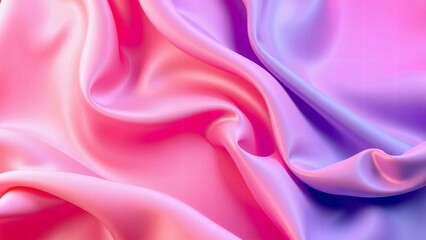 Obraz premium 光沢のある波や布のような流動的な質感をもったテクスチャー鮮やかな青・紫・ピンク・オレンジのグラデーションカラー