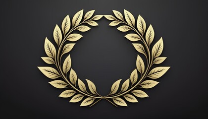 Laurel wreath leaf circle template for design elements